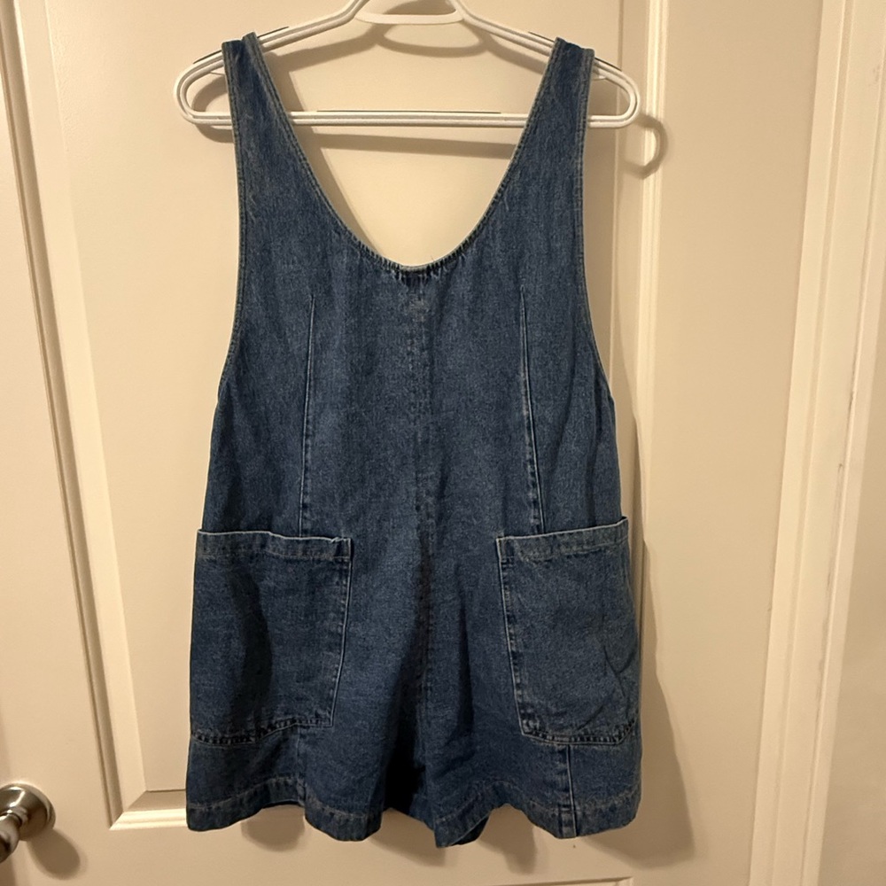 Denim Romper with Pockets